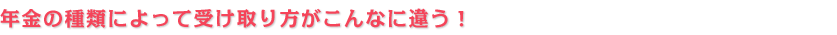 年金の種類によって受け取り方がこんなに違う！