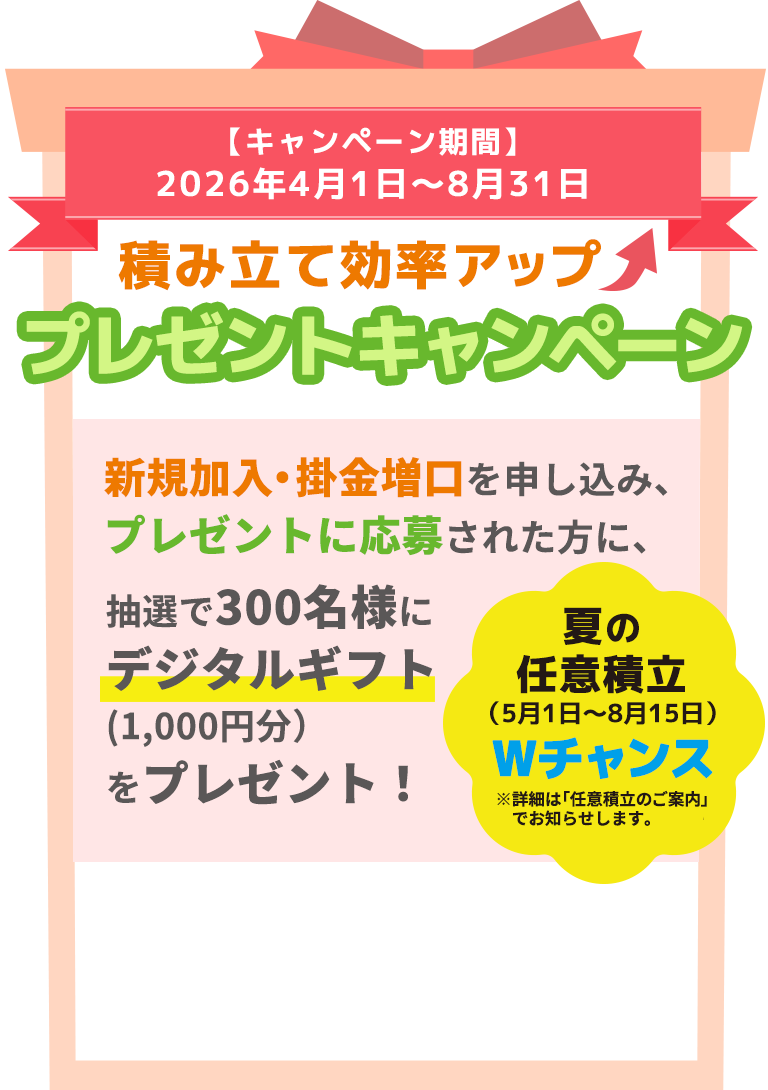 積み立て効率アップ プレゼントキャンペーン